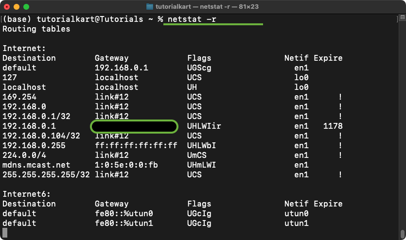 Check Network Connections Using Netstat - Display Routing Table